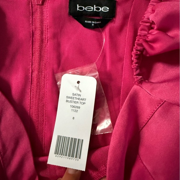 Bebe Satin Sweetheart Bustier Top | Hot Pink | Sizes 2, 4 & 8 | NWT - Picture 8 of 11
